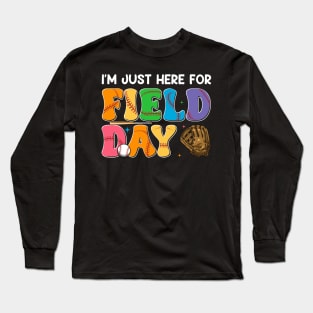 Baseball Funny For Teacher Kids Happy Field Day 2024 Gift For Boys Kids Long Sleeve T-Shirt